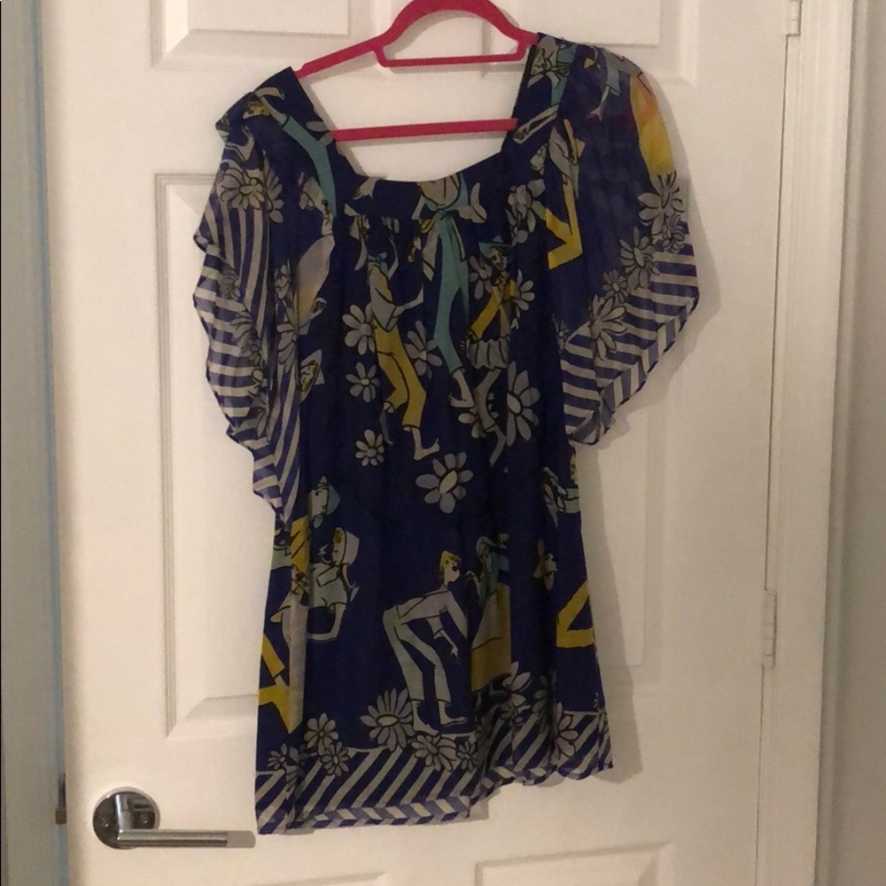 Purple dress. Fun print